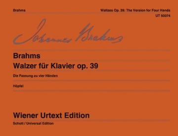 Brahms: Waltzes Opus 39 for Piano (4 Hands) published by Wiener Urtext